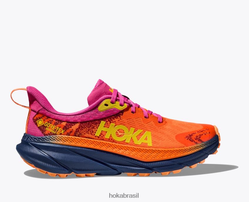 desafiante 7 gtx Hoka mulheres RNZ04095 mil-folhas laranja/rosa vibrante