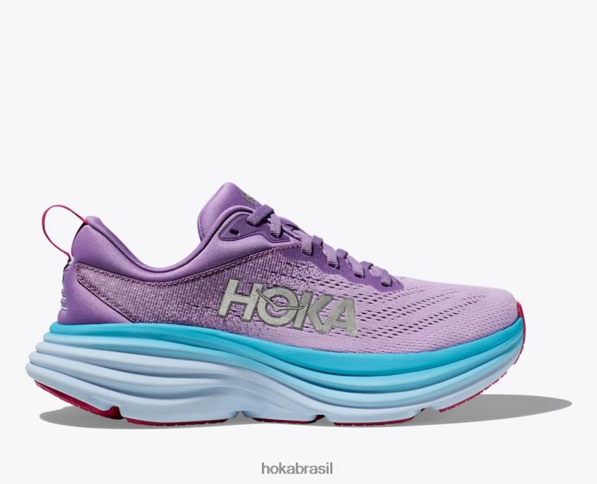 Bondi 8 Hoka mulheres RNZ04011 giz violeta/lilás pastel