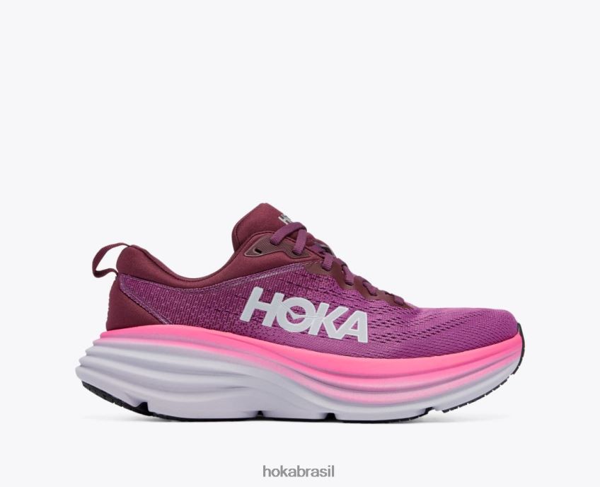Bondi 8 Hoka mulheres RNZ04015 beautyberry/vinho de uva