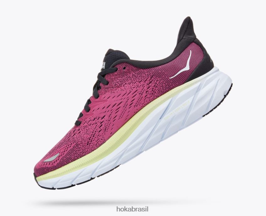 Clifton 8 Hoka mulheres RNZ040217 grafite azul/ibis rose