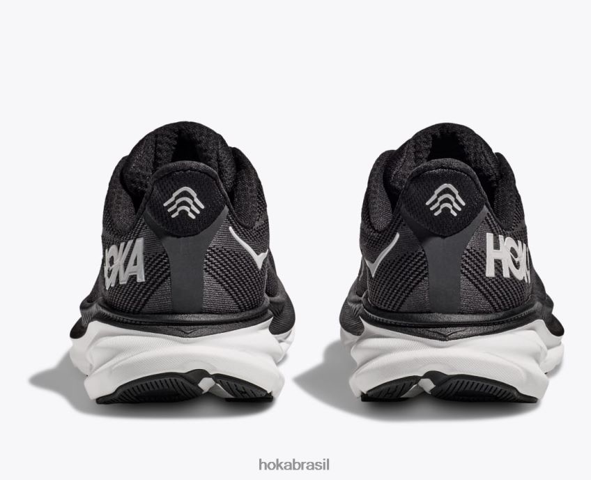 Clifton 9 Hoka mulheres RNZ040223 Preto branco