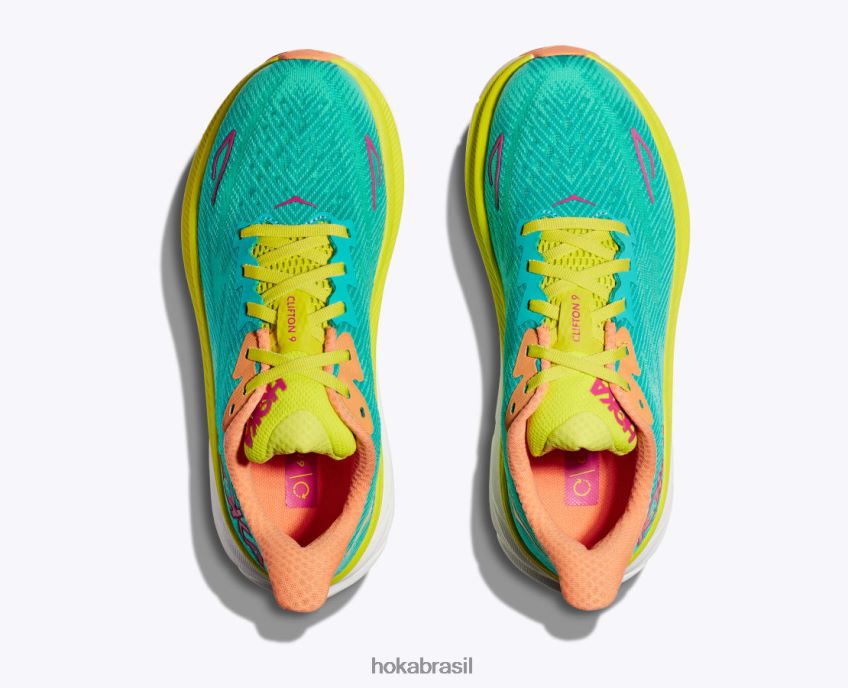 Clifton 9 Hoka mulheres RNZ040227 cerâmica/prímula