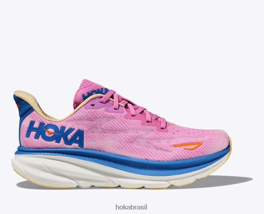 Clifton 9 Hoka mulheres RNZ040683 gemada/branco de branco