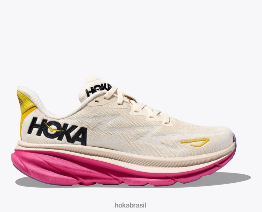 Clifton 9 Hoka mulheres RNZ0407 gemada/branco de branco