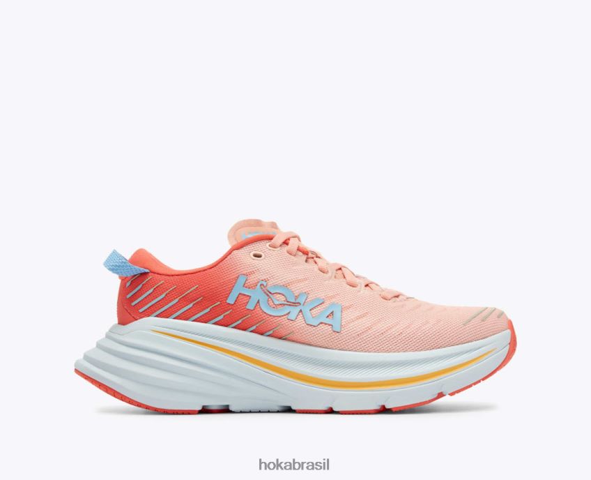 bondi x Hoka mulheres RNZ04056 parfait de camélia/pêssego