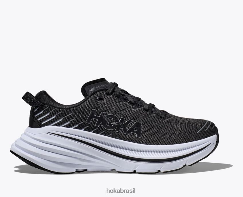 bondi x Hoka mulheres RNZ04059 Preto branco