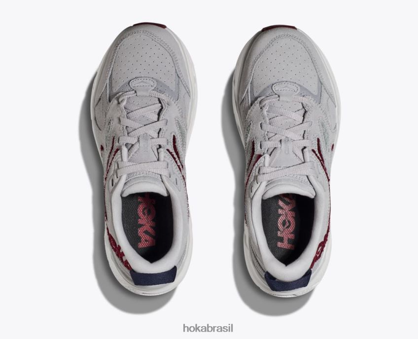 bordado clifton l Hoka mulheres RNZ040202 rocha lunar/cabernet