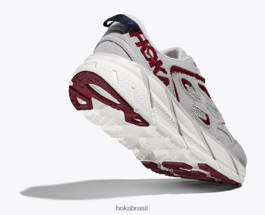 bordado clifton l Hoka mulheres RNZ040202 rocha lunar/cabernet