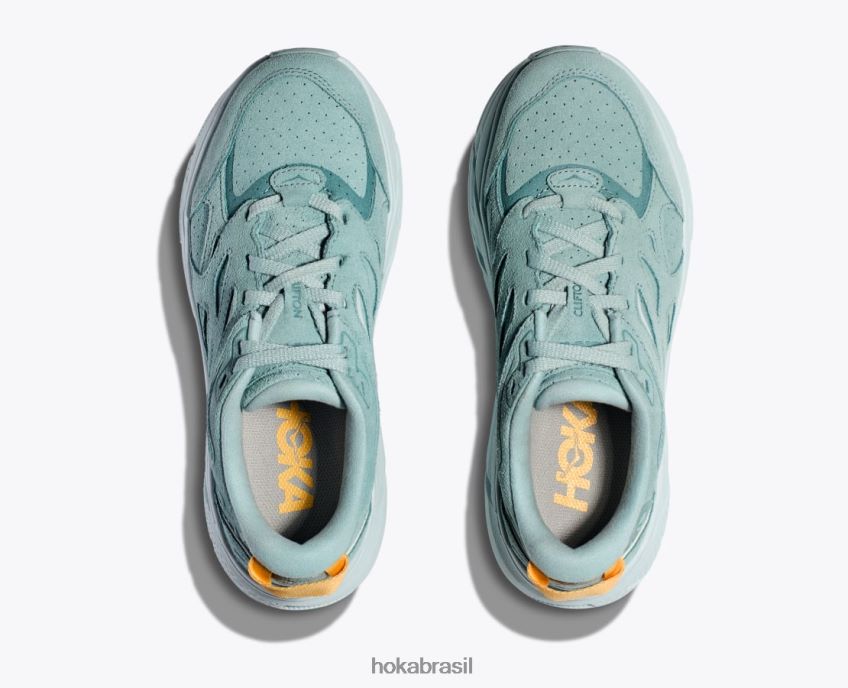 camurça clifton l Hoka mulheres RNZ04066 nuvem azul/fluxo de gelo