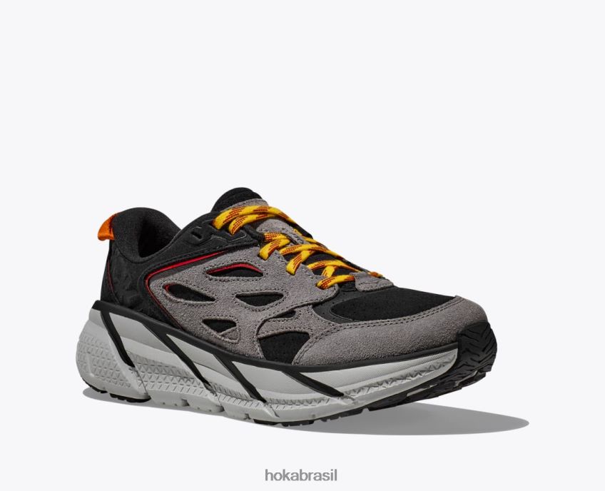 camurça clifton l Hoka mulheres RNZ04069 rocha negra/lunar