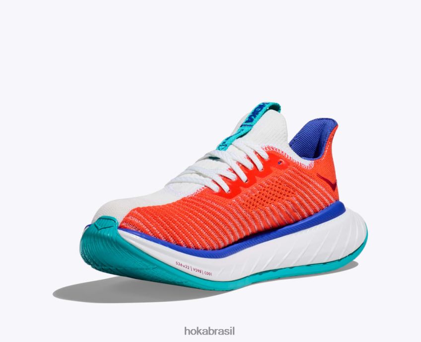 carbono x 3 Hoka mulheres RNZ04044 branco/chama