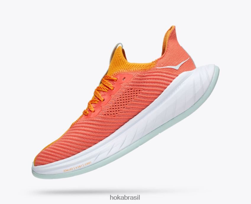 carbono x 3 Hoka mulheres RNZ04049 amarelo radiante/camélia