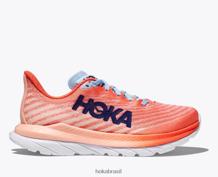 mach 5 Hoka mulheres RNZ04030 parfait de camélia/pêssego